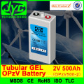 Top sale China manufacturer 2v 500ah lead acid tubular batteries